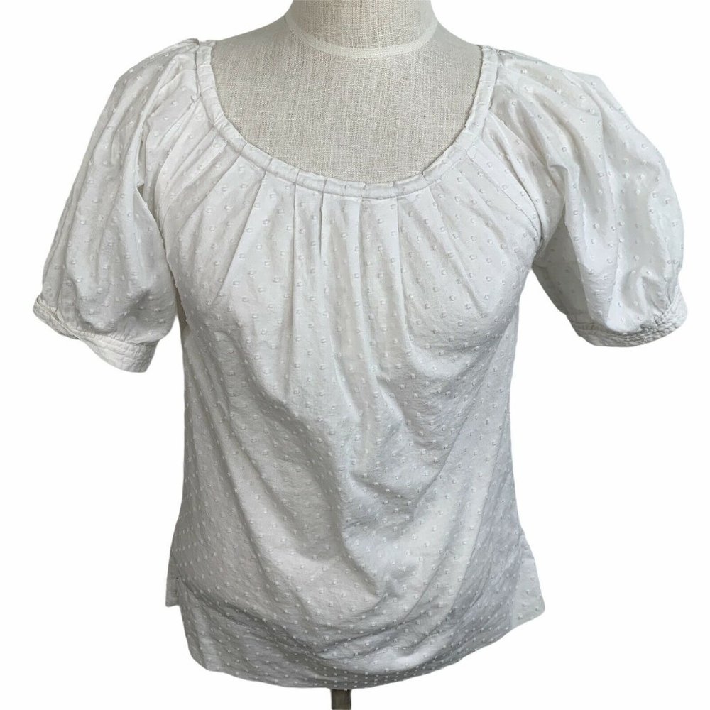 Banana Republic Swiss Dot Balloon Puff Sleeves Top